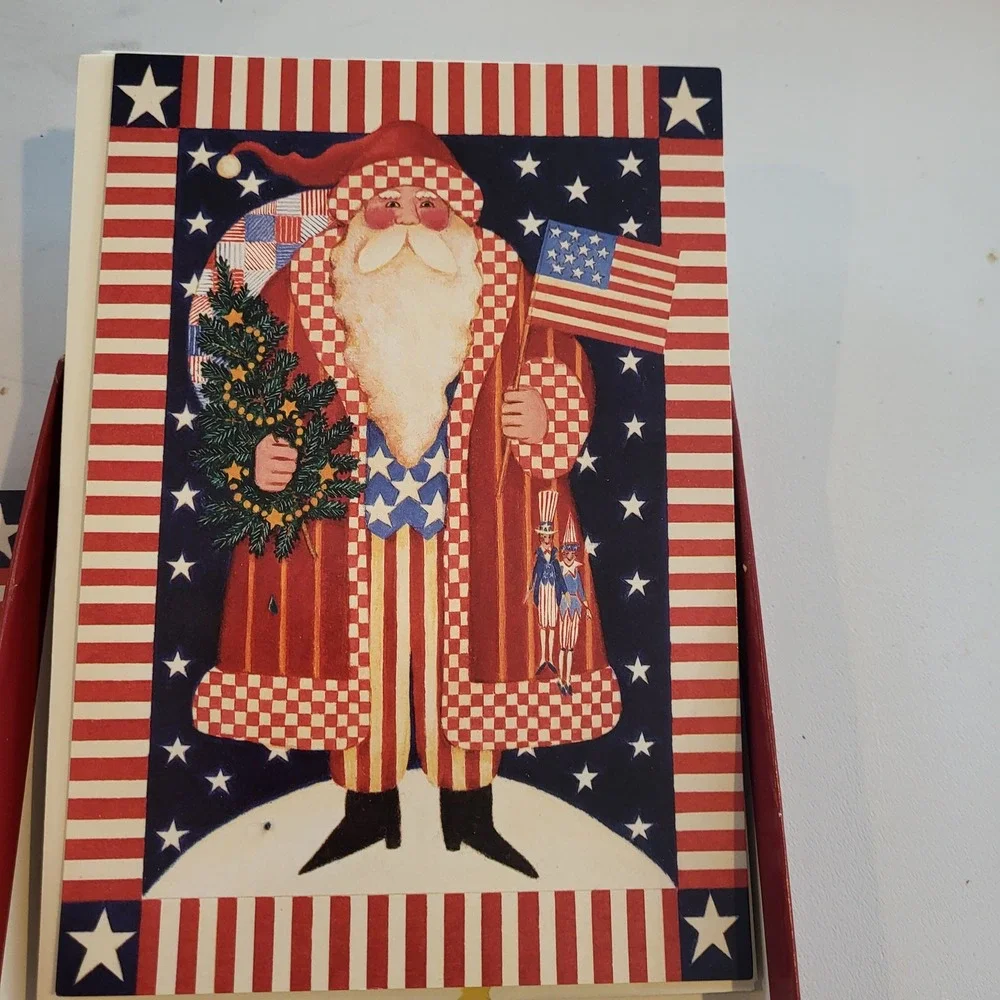 Vintage Christmas Cards Lot 4 Boxes 2004 Snowman Americana Sleigh Holiday Cards